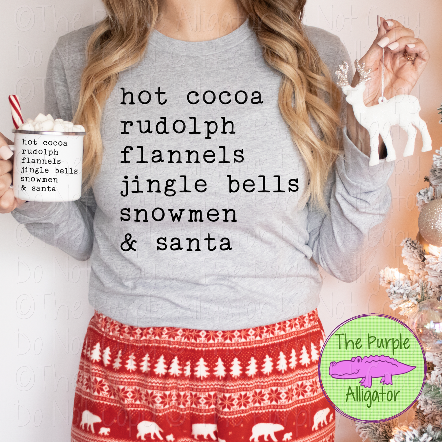 Hot Cocoa Rudolph Flannels Shirt, Cozy Christmas Shirt, Christmas Word Art Apparel, Holiday Sweatshirt 1118 CM