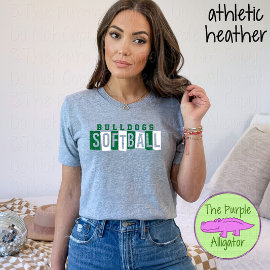 Bulldogs Softball Halftime – The Halftime Series Custom Two-Color Mascot Softball Spirit Wear 0126 TPA