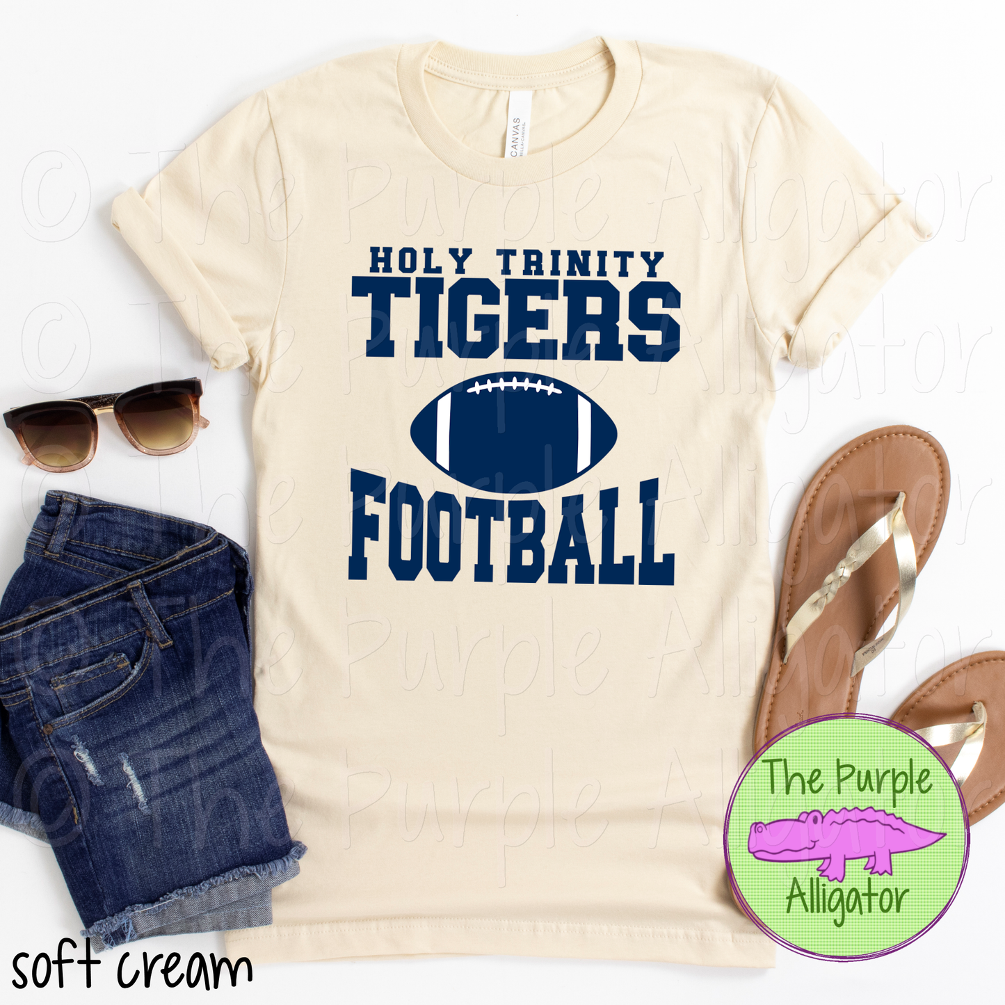 Holy Trinity Tigers Football SC3 Mascot School Spirit - CHOOSE YOUR DESIGN COLOR (d2f TPA)