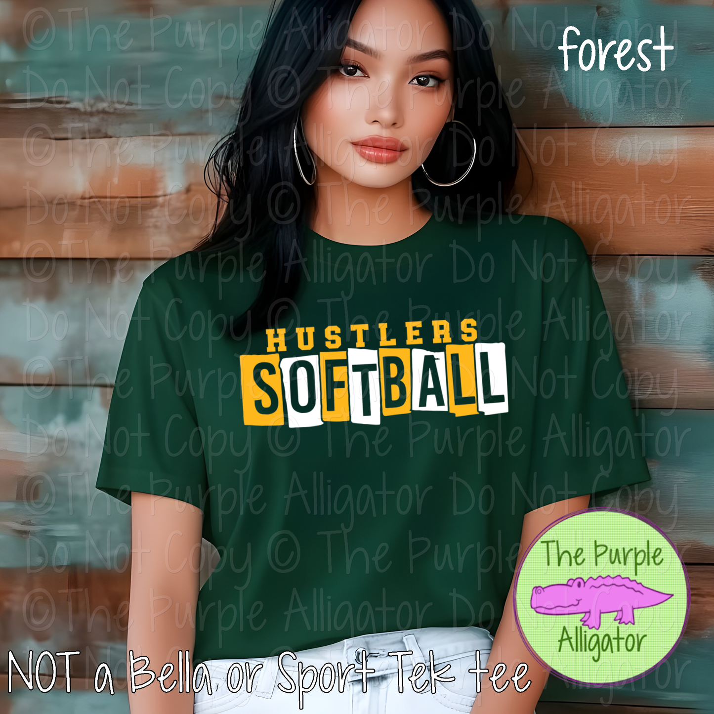 Hustlers Softball Halftime - Bold Two-Color Mascot Sports Spirit Wear Design 0126 TPA