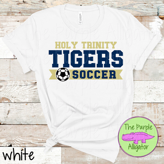Holy Trinity Tigers Soccer SC6 Mascot School Spirit - CHOOSE YOUR DESIGN COLORS (d2f TPA)
