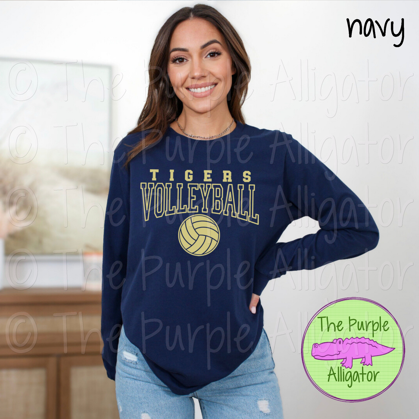 Tigers Volleyball SC49 Mascot School Spirit - CHOOSE YOUR DESIGN COLOR (d2f TPA)