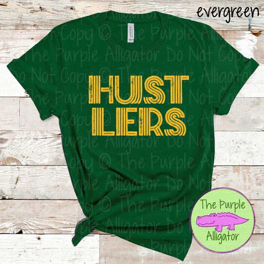 Hustlers Inline Edge - The Grunge Series - Mascot Spirit Wear Distressed Block Athletic Fan Apparel 0824 TPA