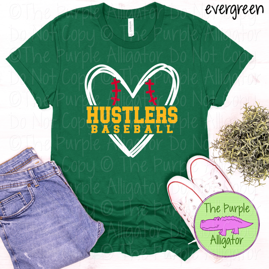 Hustlers Baseball 30 | Baseball Heart Spirit Wear Shirt | Baseball Fan Tee | 0724 TPA