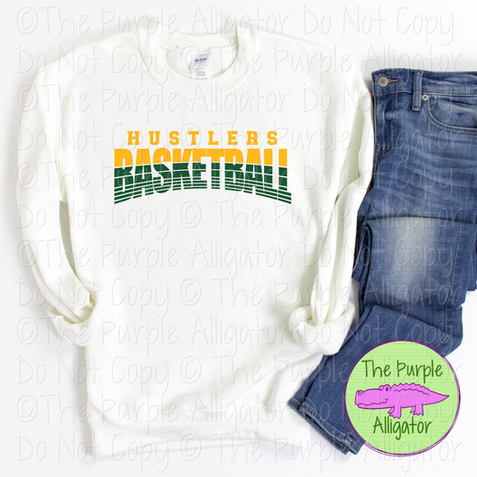 Hustlers Basketball 40 - Vintage Arch Custom Basketball Spirit Wear Mascot Apparel 0624 TPA