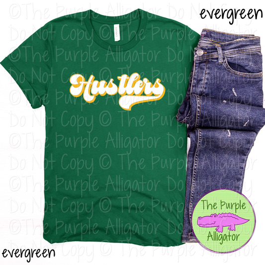 Hustlers B-Retro | Custom Retro Mascot Spirit Wear for Fans & Teams - CHOOSE YOUR DESIGN COLORS 0725 (d2f TPA)