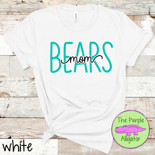 Bears Mom Heartwave | Custom School Spirit Wear for Proud Moms - CHOOSE YOUR DESIGN COLORS 1025 (d2f TPA)