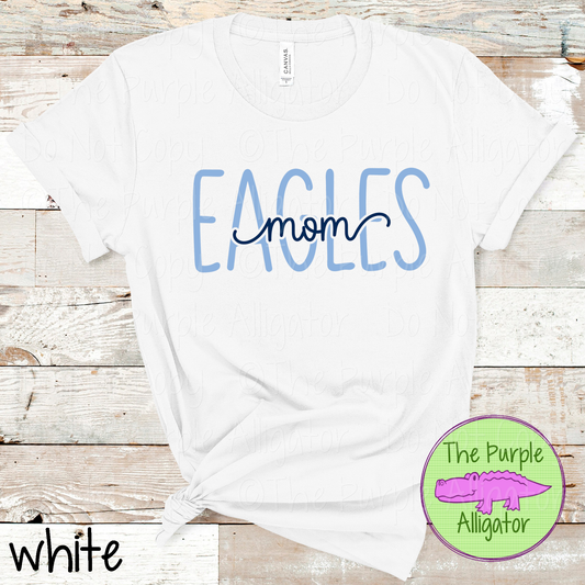 Eagles Mom Heartwave | Custom School Spirit Wear for Proud Moms - CHOOSE YOUR DESIGN COLORS 1025 (d2f TPA)