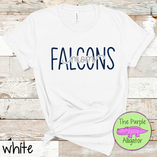 Falcons Mom Heartwave | Custom School Spirit Wear for Proud Moms - CHOOSE YOUR DESIGN COLORS 1025 (d2f TPA)