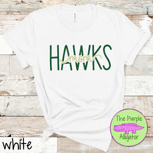 Hawks Mom Heartwave | Custom School Spirit Wear for Proud Moms - CHOOSE YOUR DESIGN COLORS 1025 (d2f TPA)