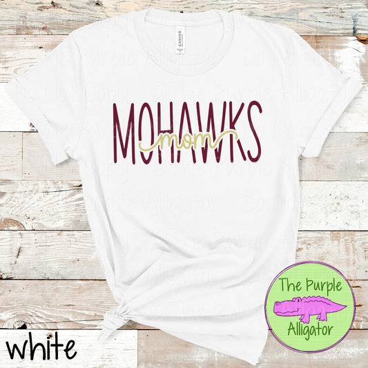 Mohawks Mom Heartwave | Custom School Spirit Wear for Proud Moms - CHOOSE YOUR DESIGN COLORS 1025 (d2f TPA)