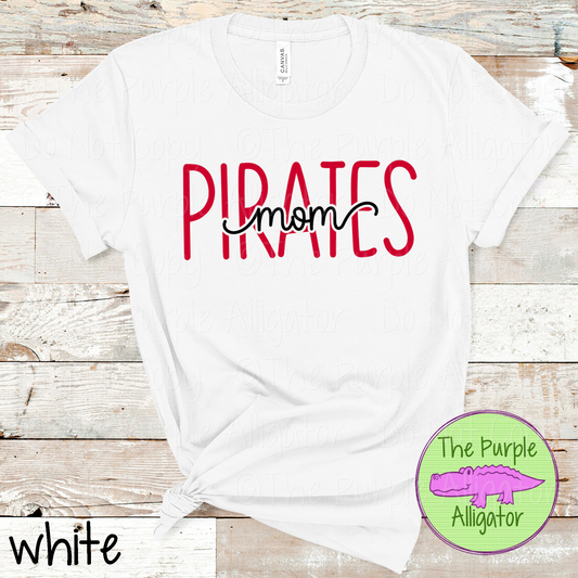 Pirates Mom Heartwave | Custom School Spirit Wear for Proud Moms - CHOOSE YOUR DESIGN COLORS 1025 (d2f TPA)