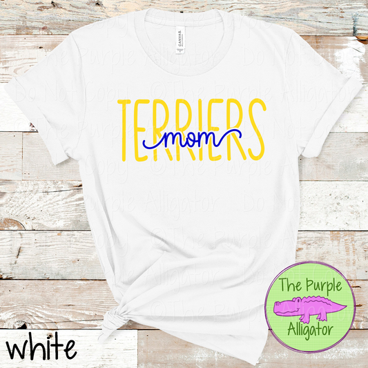 Terriers Mom Heartwave | Custom School Spirit Wear for Proud Moms - CHOOSE YOUR DESIGN COLORS 1025 (d2f TPA)