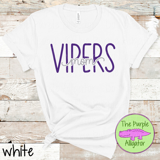 Vipers Mom Heartwave | Custom School Spirit Wear for Proud Moms - CHOOSE YOUR DESIGN COLORS 1025 (d2f TPA)