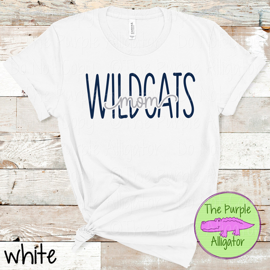 Wildcats Mom Heartwave | Custom School Spirit Wear for Proud Moms - CHOOSE YOUR DESIGN COLORS 1025 (d2f TPA)