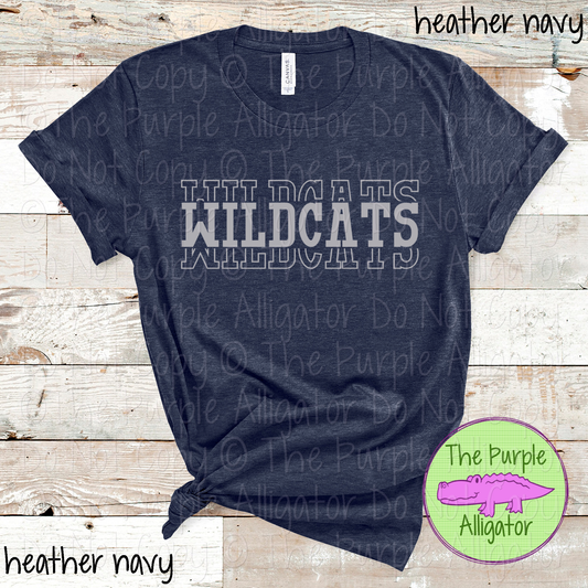 Wildcats Headliner - The Stacked Series | Bold Vintage Stacked Spirit Wear | Custom School & Mascot Apparel  0126 TPA