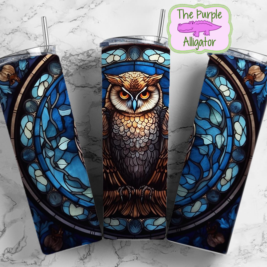 Intense Owl Stained Glass (TWD) 20oz Tumbler
