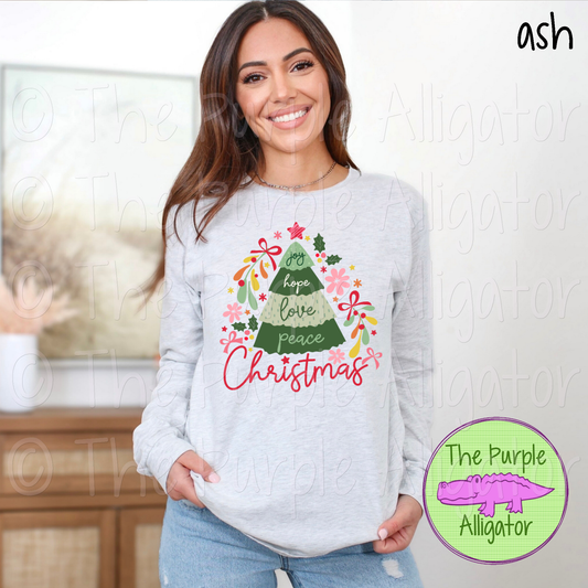 Joy Hope Love Peace Christmas Retro Boho 1124 (d2f DS)
