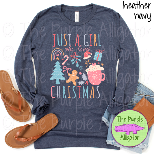 Just a Girl Who Loves Christmas Retro Boho 1124 (d2f DS)