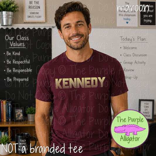 Kennedy Championship – Bold Striped Game Day Spirit Apparel, Sports Fan Gear 0524 TPA