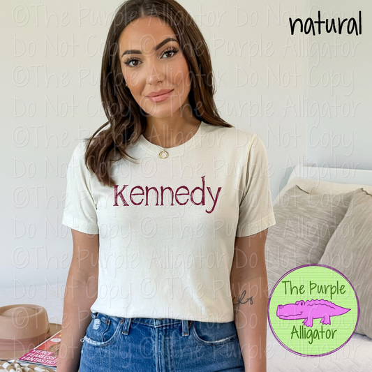 Kennedy Distorted | Bold Brush Stroke Spirit Wear Design – Rough Distorted School Style | CHOOSE YOUR TEXT COLOR - 0825 (d2f TPA)