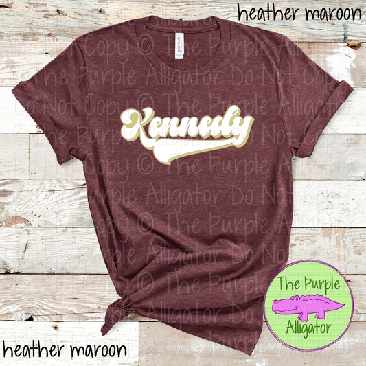 Kennedy B-Retro | Custom Retro School Spirit Wear for Students, Staff & Fans - CHOOSE YOUR DESIGN COLORS 0725 (d2f TPA)