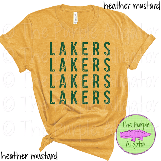 Lakers Grunge Stack Mascot School Spirit - CHOOSE YOUR DESIGN COLOR (d2f TPA)