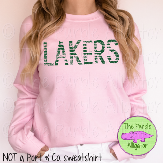 Lakers Grunge Stripe Mascot School Spirit - CHOOSE YOUR TEXT COLOR (d2f TPA)