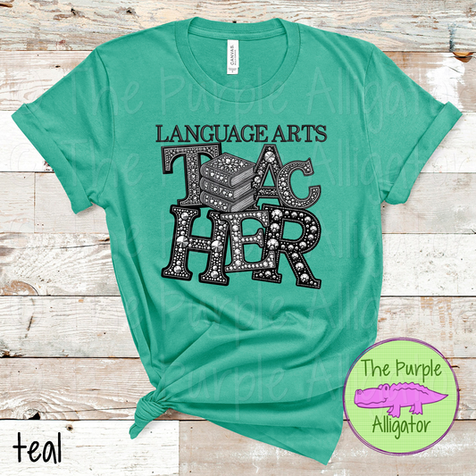 Language Arts Teacher Faux Rhinestones (d2f TED)