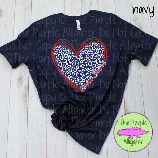 Cocoa Beach Leopard Heart School Spirit (d2f TPA)
