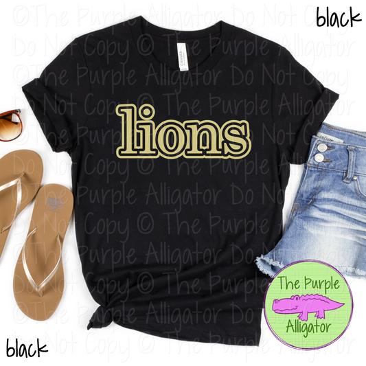 Lions Legacy Outline - The Classic Series - Custom School & Mascot Spirit Wear Apparel 0626 TPA
