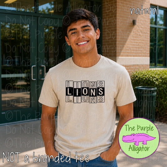 Lions Side Step - The Stacked Series – Custom Spirit Wear School & Mascot Apparel 0926 TPA