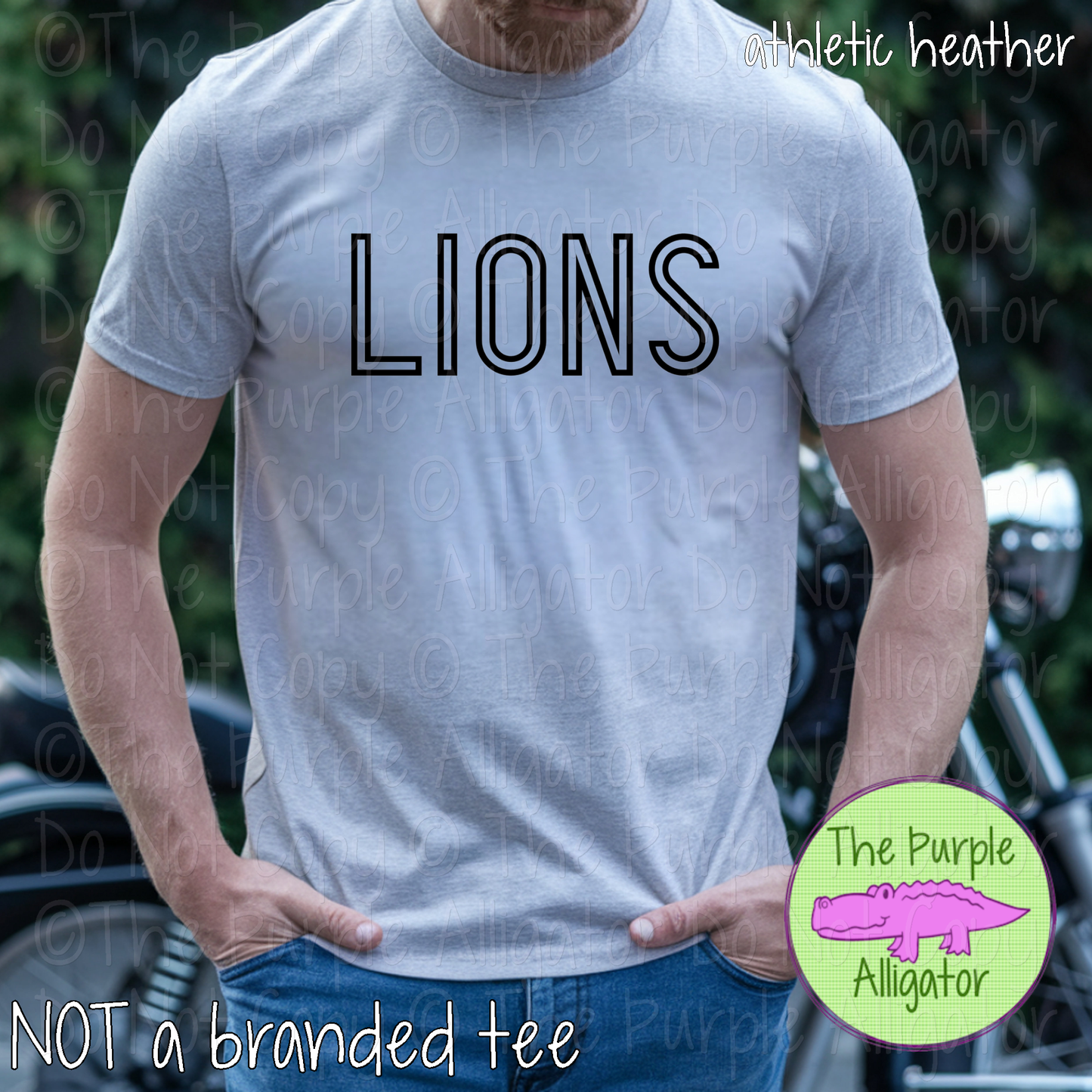 Lions Iron Line - The Outline Series | Outline Spirit Wear Shirt - Bold Modern Block Design 0226 TPA