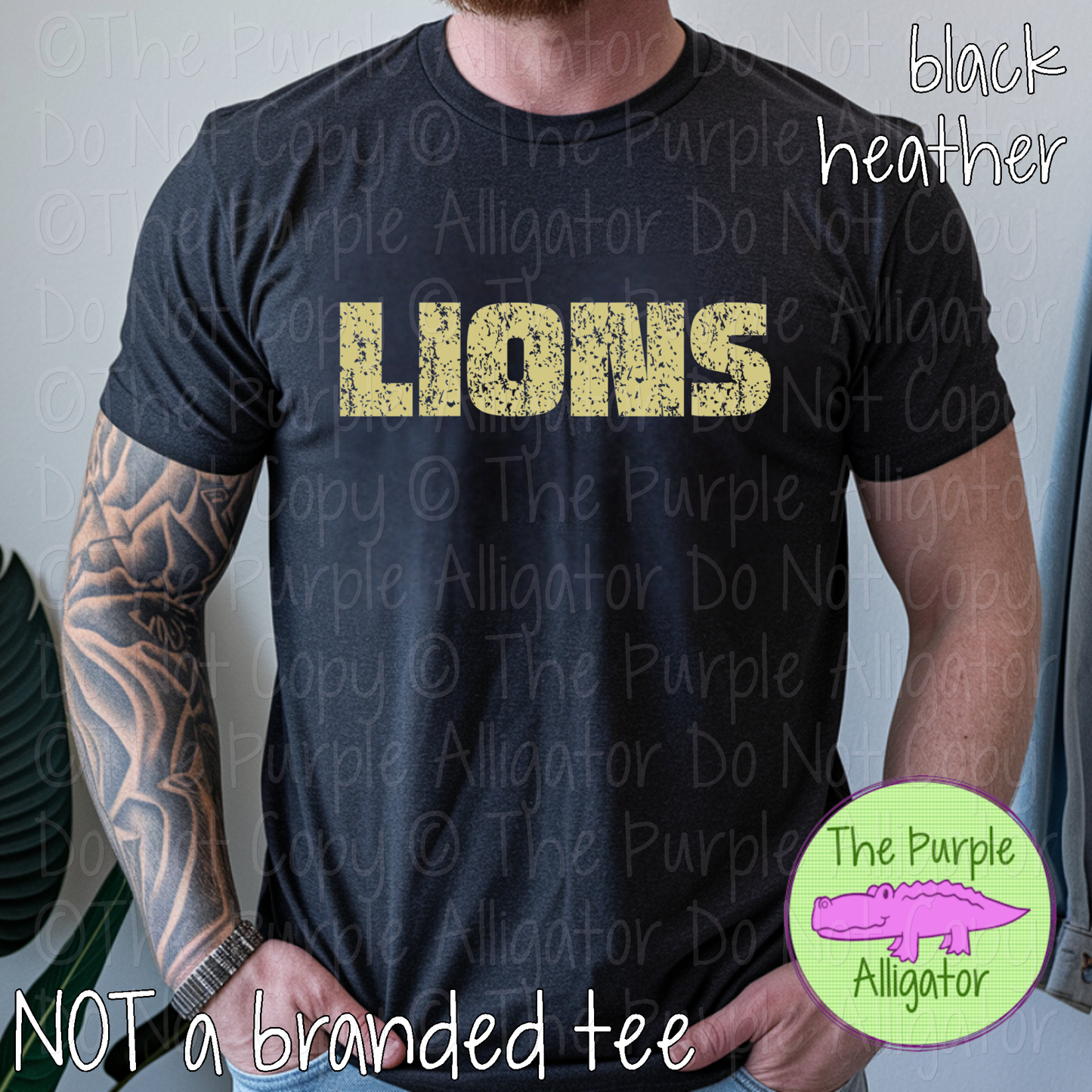 Lions Hardline The Grunge Series Distressed Block Athletic Spirit Wear 0326 TPA
