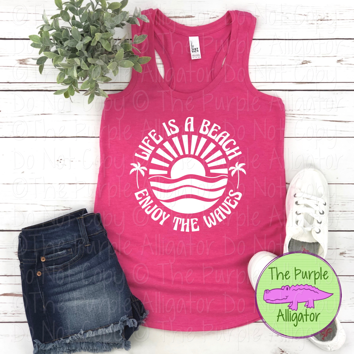 Life Is a Beach Enjoy the Waves – Coastal Sunset Beach Vibes Summer Graphic Apparel 0524 YDS