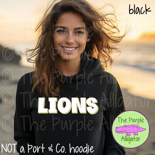 Lions HG Mascot School Spirit CHOOSE YOUR DESIGN COLORS 1124 (d2f TPA)