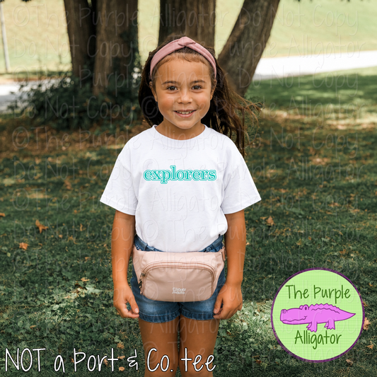 Explorers Legacy Outline - The Classic Series - Custom School & Mascot Spirit Wear Apparel 0626 TPA