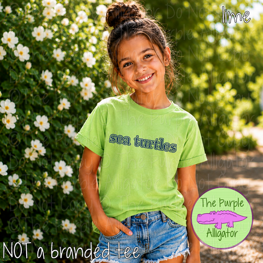 Sea Turtles Legacy Outline - The Classic Series - Custom School & Mascot Spirit Wear Apparel 0626 TPA