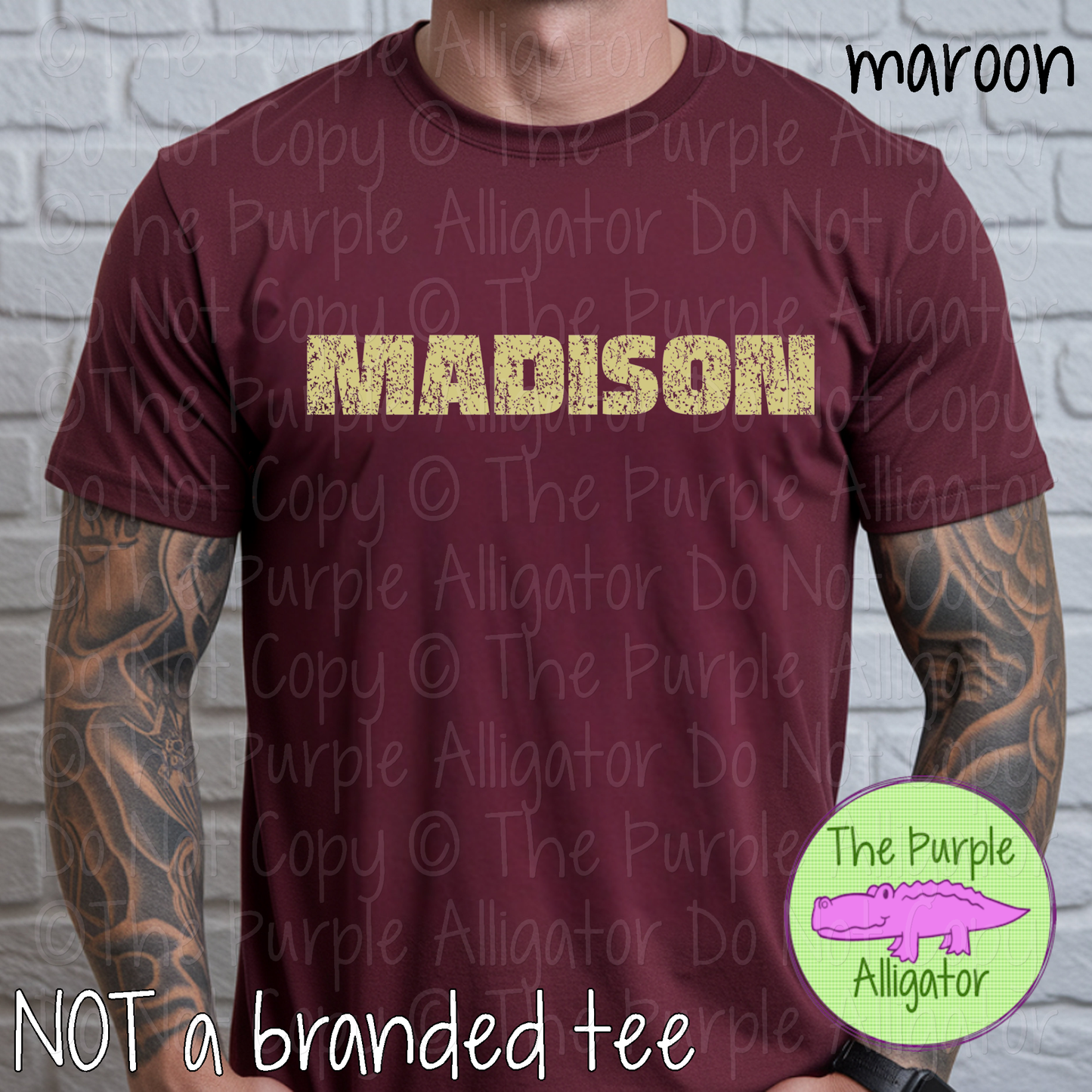 Madison Hardline The Grunge Series Distressed Block Athletic Spirit Wear 0326 TPA