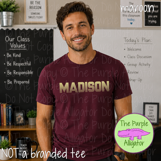 Madison Championship – Bold Striped Game Day Spirit Apparel, Sports Fan Gear 0524 TPA
