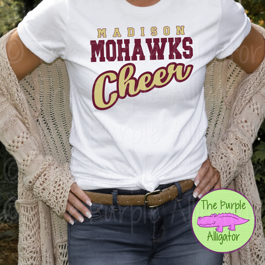 Madison Mohawks Cheer SC16 Mascot School Spirit - CHOOSE YOUR DESIGN COLORS (d2f TPA)