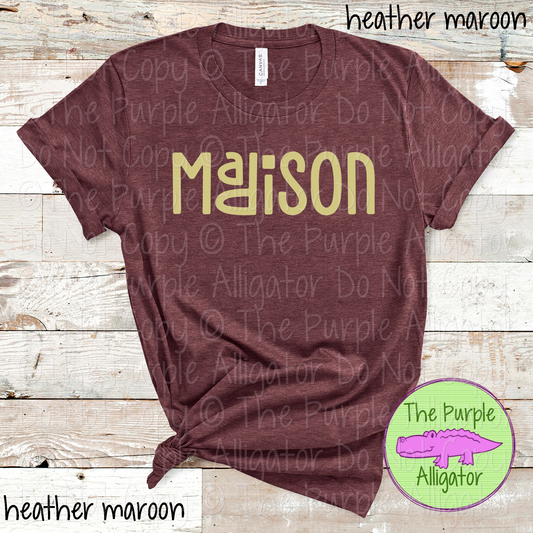 Madison Happy Bro | Fun & Playful School Spirit Wear for Teachers, Students & Fans – CHOOSE YOUR DESIGN COLORS - 0825 (d2f TPA)