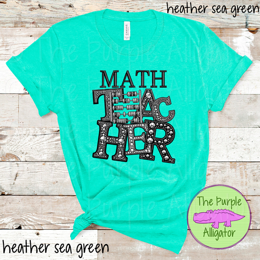 Math Teacher Faux Rhinestones (d2f TED)