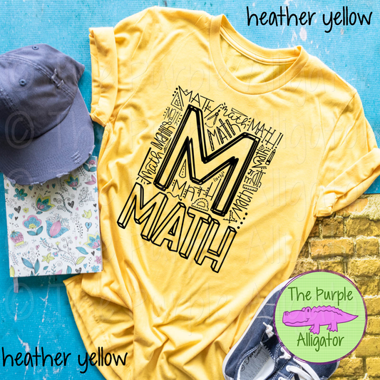 Math Typography - CHOOSE YOUR DESIGN COLOR (d2f TPA)