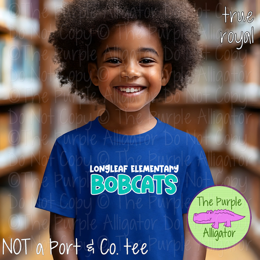 Longleaf Elementary Bobcats Mascot Bounce – Custom Elementary School Spirit Wear Mascot Apparel 0726 TPA