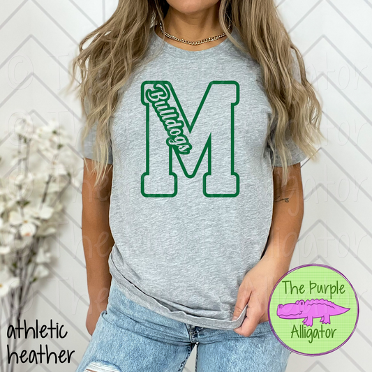 M Bulldogs Mascot School Spirit - CHOOSE YOUR DESIGN COLOR (d2f TPA)