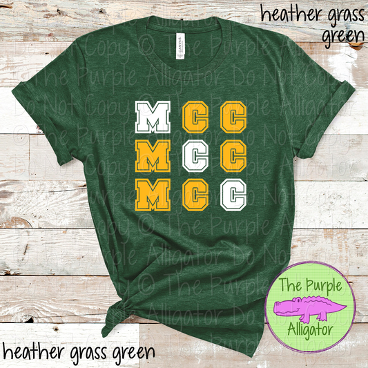 MCC 2 Color Stack Design | Custom Spirit Wear for Teachers, Students & Fans - CHOOSE YOUR DESIGN COLORS - 0725 (d2f TPA)