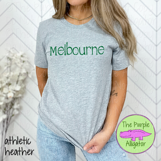 Melbourne Distorted | Bold Brush Stroke Spirit Wear Design – Rough Distorted School Style | CHOOSE YOUR TEXT COLOR - 0825 (d2f TPA)