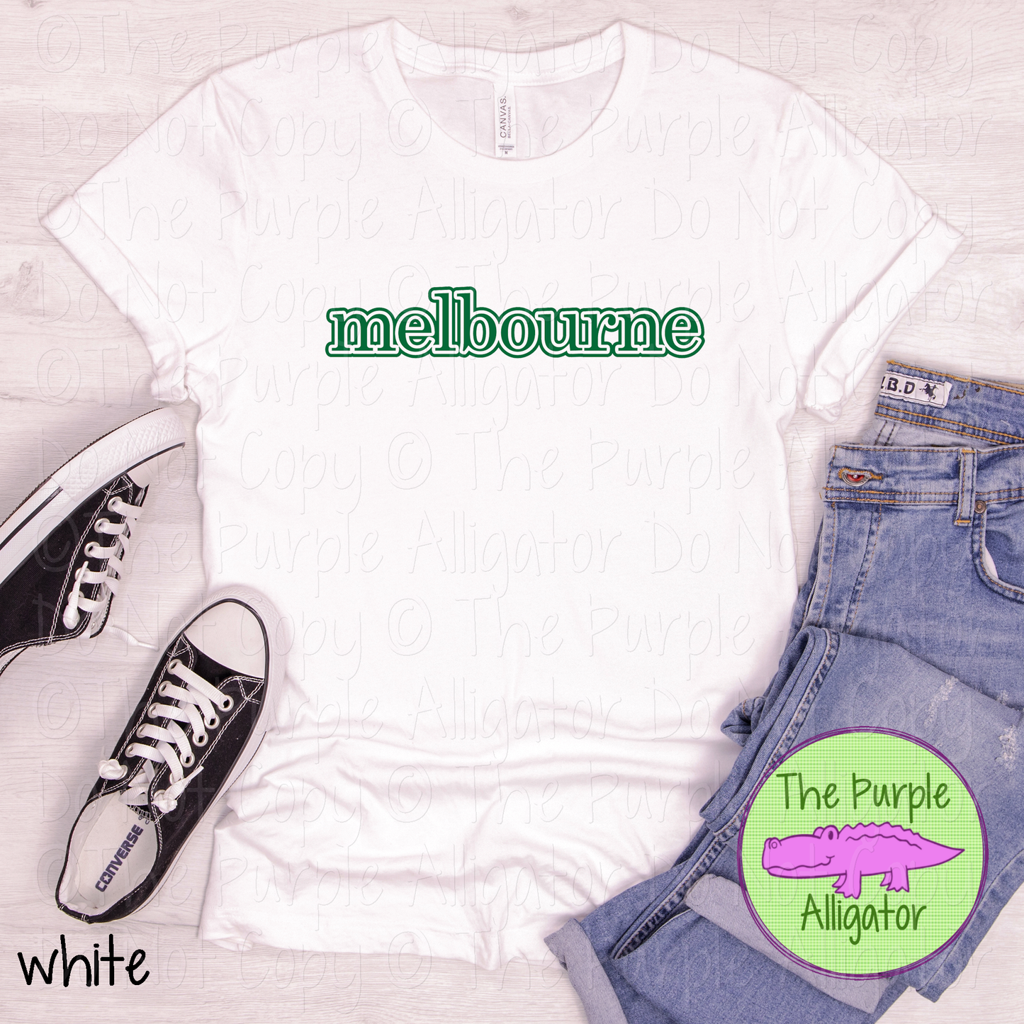 Melbourne Legacy Outline - The Classic Series - Custom School & Mascot Spirit Wear Apparel 0626 TPA