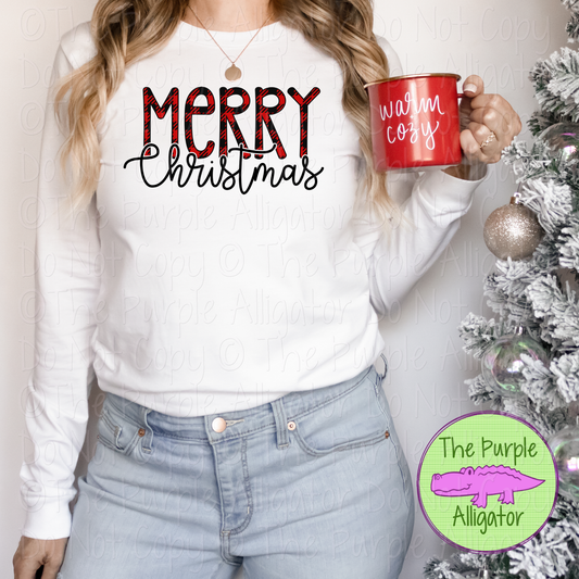 Merry Christmas Buffalo Plaid Christmas Shirt and Sweatshirt 0921 SC